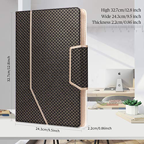 Toplive Business Padfolio, Executive Conference Folder with Document Sleeve, Letter/A4 Size Clipboard, Business Card Holders, Men's & Women's Mermaid Black - color: Mermaids Black