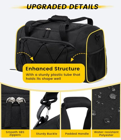 Vorspack 21 Inches Structured Gym Bag with Shoe Compartment, Black - color: Black, size: 21 Inches