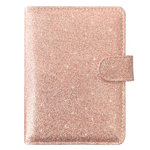 Passport Holder Cover, ACdream Protective Premium Leather RFID Blocking Wallet Travel Case for Passport/Credit Card/Air Ticket, - color: *Glitter Rose gold
