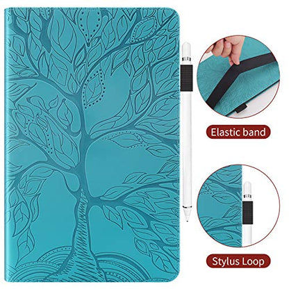 Case for Samsung Galaxy Tab A9 Plus 11 inch 2023 (SM-X210/X216/X218), Flip Cover Samsung Galaxy Tab A9+ 5g PU Leather with Elastic Band & Card Holder -Turquoise - color: Turquoise, size: Tab A9 Plus 11 inch 2023