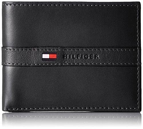 Tommy Hilfiger Men's Leather Orson RFID Bifold Wallet with Removable Passcase - color: Casual Black Ranger
