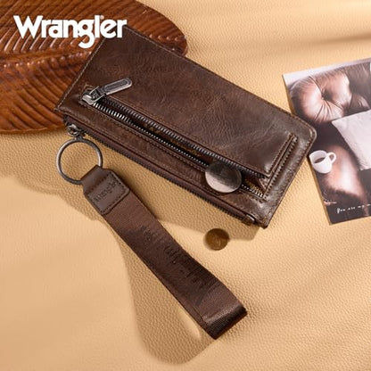X Wrangler Western Wallet for Women Card Cases & Money Organizers Wristlet Wallet with Zipper Pocket - color: 1-Coffee