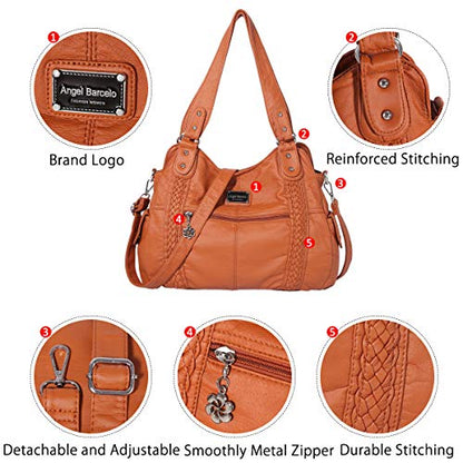 Angel Barcelo Purses for Women Soft PU Leather Shoulder Bag Crossbody Purse and Handbags - color: 2#brown