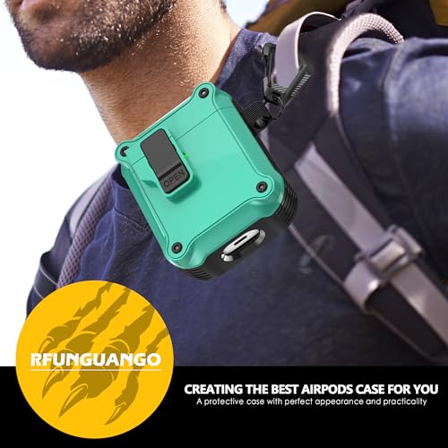 AirPods 2 Case with Lock Magnetic Lid, Black Teal | Compatible with Apple AirPods 2(2019) and AirPods(2016) Case with Cleaner Kit & Keychain, Powerful Drop Protection - color: X-Black Teal, size: AirPods 2 Case