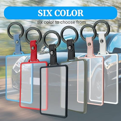 Joouheax Transparent Card Key Holder for Tesla, Soft TPU, Red | Transparent Soft Card Case Cover for Model Y/3/S/X Cybertruck Accessories - color: Red