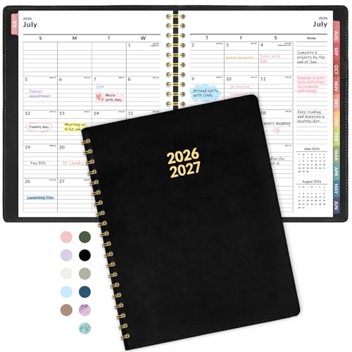 Forvencer Planner 2026-2027, Academic Planner Weekly & Monthly,Soft Cover - color: black, size: 8.5"x11" (Jul 2026-Jun 2027)