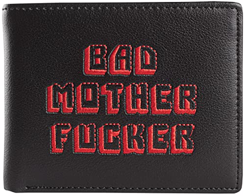 Officially Licensed Black/Red Embroidered Bad Mother Leather Wallet - color: Black/Red