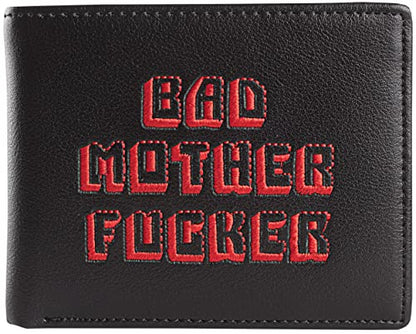 Officially Licensed Black/Red Embroidered Bad Mother Leather Wallet - color: Black/Red