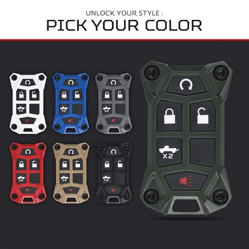 AJT DESIGN V1.5 Chevy Key Fob Replacement Case for Silverado, GMC Sierra 2014–2021 | Chevy Colorado, GMC Canyon 2013–2022 | USA Made Rugged Chevy Key Fob Case Shell | Army Green - color: Army Green