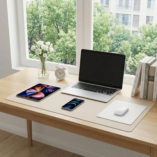 10x8-Inch White Mouse Pad - 25x20cm | Thin Mouse Mat with Non-Slip Base for Computer Gaming Laptop, Home Office Use