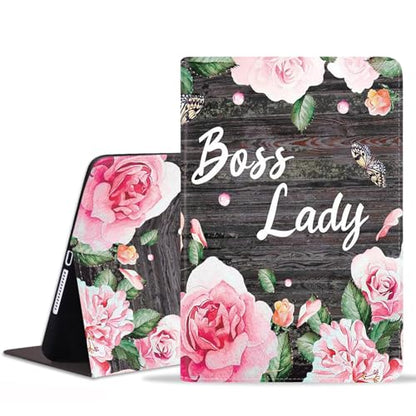 Case for Samsung Galaxy Tab A11 Plus 2025 / A9 Plus 2023 11 Inch, PU Leather Folio Case Smart Cover with Stand & Auto Wake/Sleep, Floral Quote Boss Lady - color: Floral Quote Boss Lady
