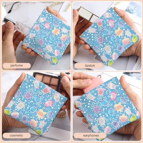 2Pcs PU Leather Small Squeeze Coin Purse Pouch Mini coin Bag Unique And Cute Wallet Cosmetic Bags Change Bag For Women Girls Men Colorful Turtle Pattern - color: Colorful Turtle Pattern