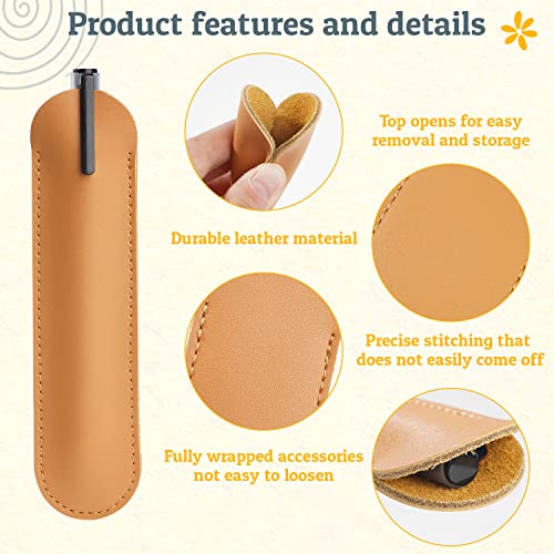 RAYNAG Set of 3 Leather Pen Sleeve Case Holder Pouch for Single Pen
