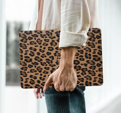 for MacBook Air 13 inch Case 2022-2018 M1,Leopard Brown | Leather Textured Hard Shell,With Keyboard Cover, Anti-Fingerprint, Anti-Scratch，Slim,Lightweight - color: Leopard Brown, size: 2018-2022 Macbook Air 13 inch M1 A2337