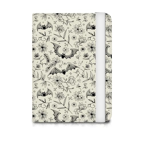 Passport Holder for Travel Essentials, Leather RFID Blocking Passport Wallet Cover Case, Cute Passport Book Holders for Women and Men Cute Grey Bats - color: Cute Grey Bats
