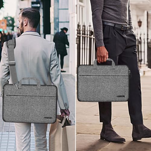 Hseok Laptop Shoulder Bag 13-14 inch Shockproof Water-Resistant HandBag with Small Case Compatible with MacBook Pro/Neo 14" M5/M4/M3/M2/M1, Mac Air/Pro 13.3", XPS 13/14, Most 13"-14" PC,Gray-black - color: Dark Gray-black, size: 13"-14"