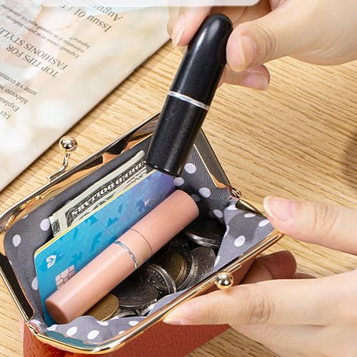 Leather Coin Purse for Women – Small Credit Card Holder with Chain, Mini Crossbody Wallet for Cash & Change - color: Orange