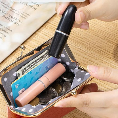 Leather Coin Purse for Women – Small Credit Card Holder with Chain, Mini Crossbody Wallet for Cash & Change - color: Orange