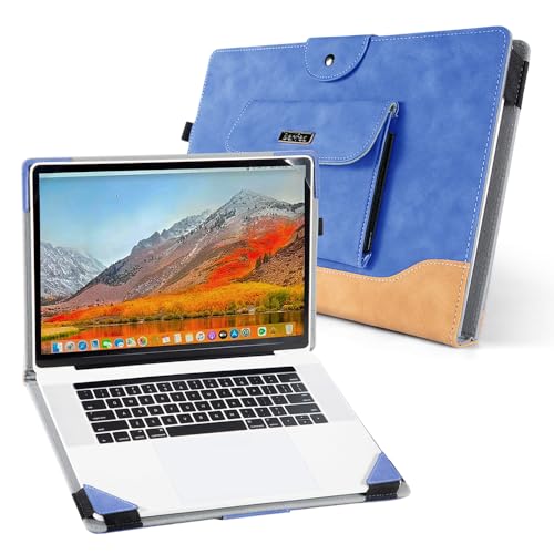 Stand Protective Case Cover for Dell 15 Laptop D15260 DC15250 DC15255, Pro 15 Essential Laptop PV15260 PV15250 PV15255 15.6 inch Laptop Notebook PC Convenient Hard Carry Sleeve, Blue - color: Blue