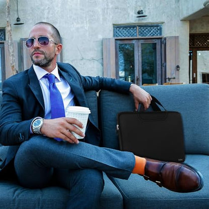 17 inch Laptop Sleeve, Resistant Neoprene Laptop Bag with Handle Briefcase | Laptop Case, Traveling Computer Protective Bag Compatible for 15 15.6 inch HP, Dell, Acer, Asus, Black - color: Black, size: 17 inch