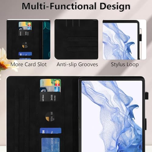 Case for Samsung Galaxy Tab S8 2022 / Tab S7 2020 11 Inch Model (X700/X706/T870/T875/T878) - Premiun PU Leather Folio Stand Protective Case with Pocket, Auto Wake/Sleep Smart Tablet Cover, Black - color: Black, size: Samsung Galaxy Tab S8/S7 11"
