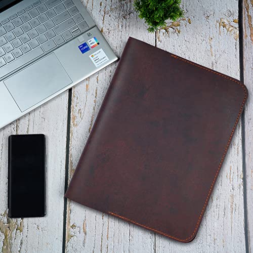 XL Leather Journal Cover 7.5 X 9.75 In With Pen Loop, Brown | Handmade Refillable Leather Sleeve Fits B5 And Composition Notebooks, With Pen Loop For Sketching, Journaling And Writing