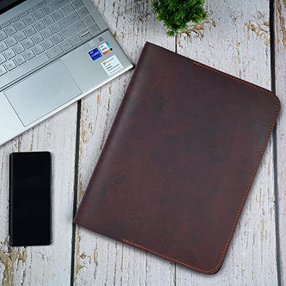 XL Leather Journal Cover 7.5 X 9.75 In With Pen Loop, Brown | Handmade Refillable Leather Sleeve Fits B5 And Composition Notebooks, With Pen Loop For Sketching, Journaling And Writing