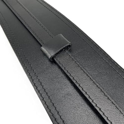 Women Wide Waistband, High and Low Waist Full Grain Leather Skinny Boho Concho Belt - color: Black, size: 40"(fits 38”-41”)