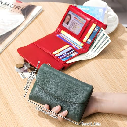 Unisex Pebble Leather Wallet, 5.3In Short Genuine Leather Coin Card Holder, Unisex Clutch Bags, Can Hold Coins, Id Cards - color: Silver