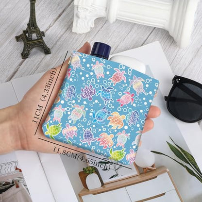 2Pcs PU Leather Small Squeeze Coin Purse Pouch Mini coin Bag Unique And Cute Wallet Cosmetic Bags Change Bag For Women Girls Men Colorful Turtle Pattern - color: Colorful Turtle Pattern