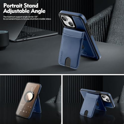 Shieldtop Compatible with MagSafe iPhone 14 Wallet Case,Blue | 2 in 1 Detachable Magnetic,Credit Card Holder Slots,RFID Blocking,PU Leather,Kickstand,Flip Folio Phone Cover for Men & Women - color: Blue, size: iPhone 14 6.1"