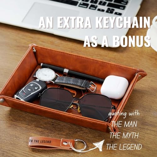 INNObeta Initial Valet Tray, Desktop Storage Organizer, PU Leather Bedside Tray Key Coin Holder, Personalised Gifts for Men, Birthday, Christmas, Letter K - color: Initial K