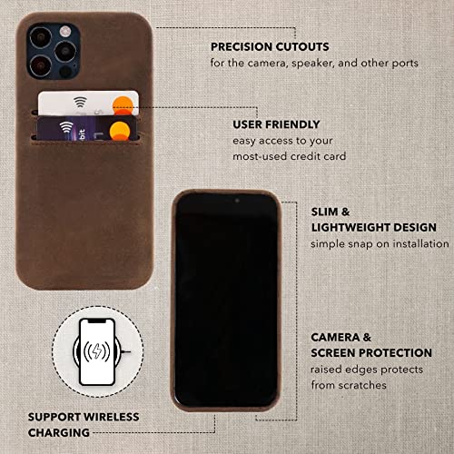 HARDISTON Genuine Premium Leather Phone Cases Compatible with iPhone 7 Plus / 8 Plus - Harbour Snap-on Cover with 2 Credit Card Slots - Wireless Charging - Perfect Protection for All Edges (Taupe) - color: Taupe, size: Apple iPhone 7 Plus / 8 Plus