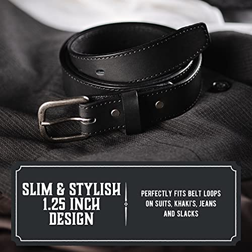 Main Street Forge The Executive Leather Belt | Made in USA | Men's Dress Belt | 1 1/4 Inch Belt - color: Brown, size: Pant Size 38 (Belt Size 40)
