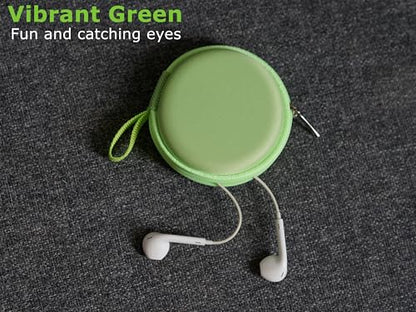 Ginsco Mini-Portable Hard Shell Earbuds Case for Apple EarPods Headphones USB-C Wired Ear Buds/Skullcandy Jib Wired Earbuds, Travel Case for Earphones Earplugs (1, Green) - color: Green
