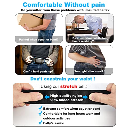 Belt Men, elastic golf belts for men, 2 Pack Nylon Ratchet Belt Mens Belts Casual, Adjustable Trim to Fit - color: 05 Khaki, size: 48-58 inch waist, adjustable to 59 inches