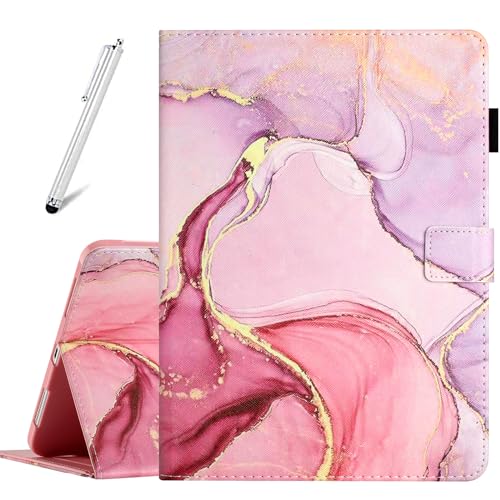 Fancity Case for iPad (A16) 11th 10th Generation 11/10.9 Inch, 2025 2022 | Premium PU Leather Protective Case with Kickstand Pencil Holder, Magnetic Cover and Smart Auto Wake/Sleep, Marble Pink - color: Marble Pink