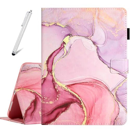 Fancity Case for iPad (A16) 11th 10th Generation 11/10.9 Inch, 2025 2022 | Premium PU Leather Protective Case with Kickstand Pencil Holder, Magnetic Cover and Smart Auto Wake/Sleep, Marble Pink - color: Marble Pink