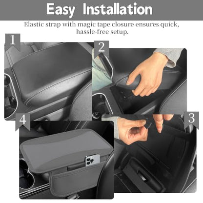 NBTEPEM 6 PCS Nappa Microfiber Leather Grey Steering Wheel Cover Set, Breathable Fabric Cooling Steering Wheel Cover 14.5-15inch Universal, Car Center Console Cover, Seat Belt Cushion, Cup Coaster - color: Grey