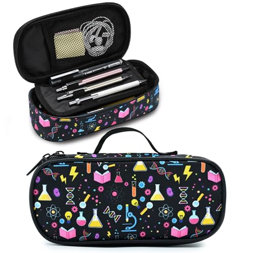 Science Pencil Case Pencil Pouch Large Capacity Pen Bag School Office Organizer Stationery Storage Box For Girls Boys Teen Kids - color: Science