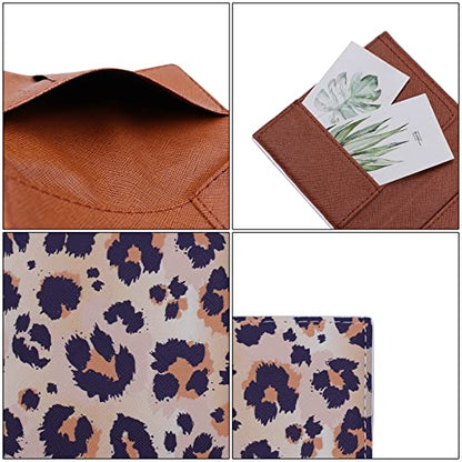 Leopard Print Passport Cover Cute PU Leather Passport Holder Slim Travel Wallet Card Case for Women Girls Kids - color: Leopard Pattern