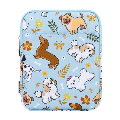 Dadanism 6-7 Inch Universal Padded Sleeve for eReader, Blue+Dog | Protective Carrying Case Fits 7" Paperwhite/Colorsoft Signature Edition eReader, 6" Kobo Clara BW/Colour,7" Kobo Libra Colour - color: Blue+Dog