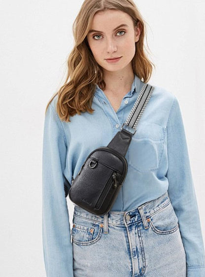 cakang Womens Sling Bag Crossbody Bags for Women Vegan Leather Sling Backpack Daypack Fanny Pack Crossbody Purse Travel - color: 5-black-mini