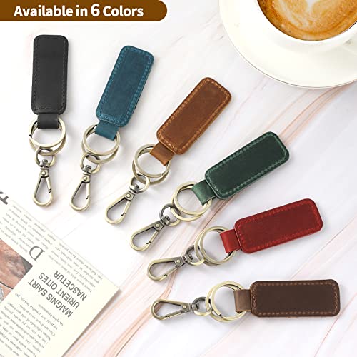 Jack&Chris Genuine Leather Car Keychain, Universal Key Fob Keychain, Leather Key Chain Holder for Men and Women, JC306 - color: Green