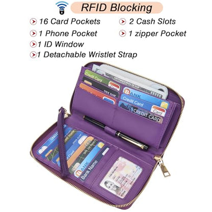 YZAOLL 15.6 Inch Laptop Bag for Women Multi‑Pocket Work Briefcase Handbag - color: E-purple