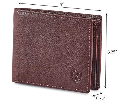 Wallet for Men Slim RFID Blocking Leather Bifold Minimalist 2 ID Windows Gift Box Carteras Para Hombres (NAPA, TAN) - color: TAN NAPA