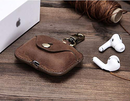 Compatible with AirPod Pro 3(2025) Case Leather,Leather Protective Airpod Pro 1st/2nd/3rd Case Cover Shockproof with Loss Prevention Clip for AirPods Pro Wireless Charging Case for airpods (Coffee) - color: Coffee (blank)