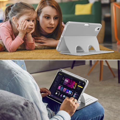 Case for iPad mini 7 (A17 Pro) and iPad mini 6,Multiple Angles Magnetic Stand Cover,Shockproof Soft Back,Pencil Holder,and Auto Sleep/Wake,Gray - color: Gray
