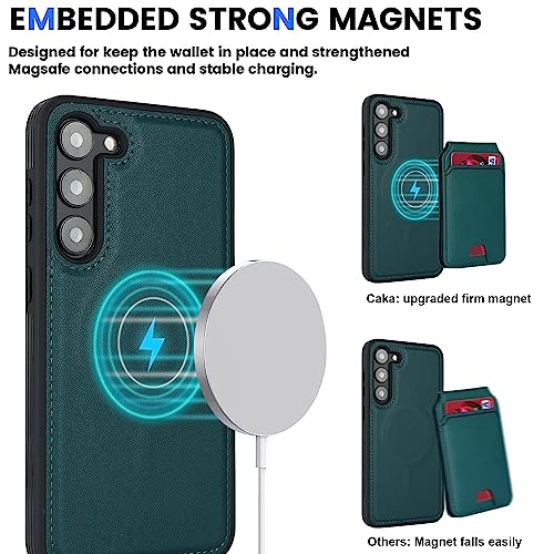 iCoverCase Wallet Case for Samsung Galaxy S23 Plus Compatible with MagSafe, Magnetic Detachable Card Slots Holder PU Leather Kickstand Wireless Charging Case (Blackish Green) - color: Blackish Green, size: Samsung Galaxy S23 Plus