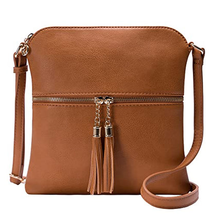 Womens Lightweight Medium Crossbody Purse with Tassel, Perfect Size Crossbody Bags for Daily Use, travel - color: Tan5